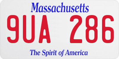 MA license plate 9UA286