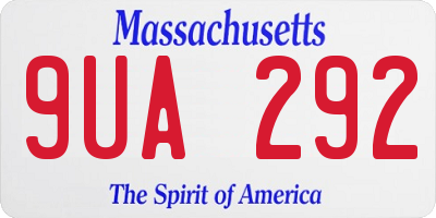 MA license plate 9UA292