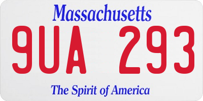 MA license plate 9UA293