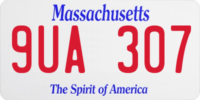 MA license plate 9UA307