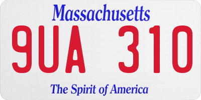 MA license plate 9UA310