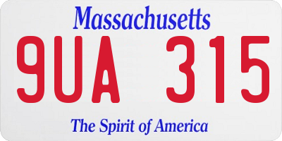 MA license plate 9UA315