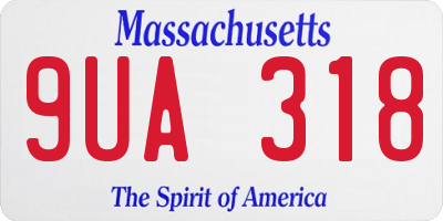 MA license plate 9UA318