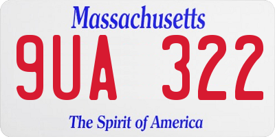 MA license plate 9UA322