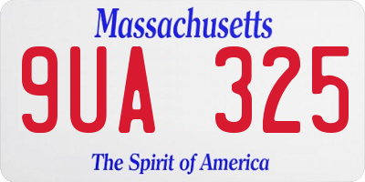 MA license plate 9UA325