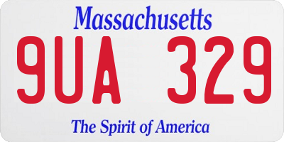 MA license plate 9UA329