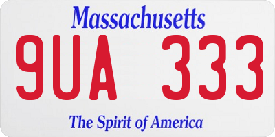 MA license plate 9UA333