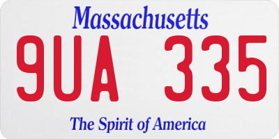 MA license plate 9UA335