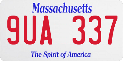 MA license plate 9UA337