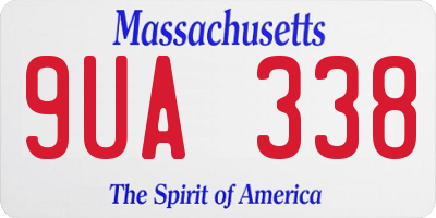 MA license plate 9UA338