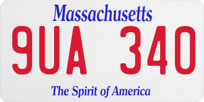 MA license plate 9UA340