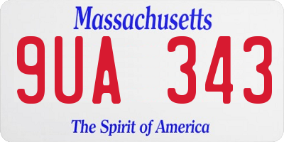 MA license plate 9UA343