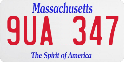 MA license plate 9UA347
