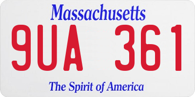 MA license plate 9UA361