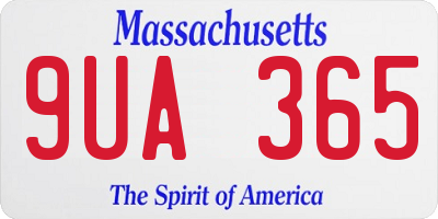 MA license plate 9UA365