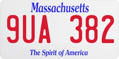 MA license plate 9UA382