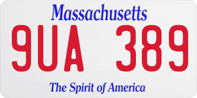MA license plate 9UA389