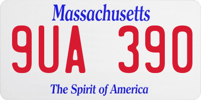MA license plate 9UA390