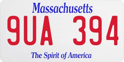 MA license plate 9UA394