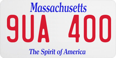MA license plate 9UA400