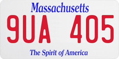 MA license plate 9UA405
