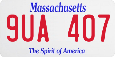 MA license plate 9UA407