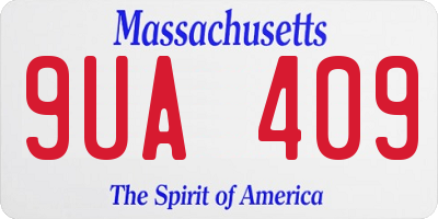 MA license plate 9UA409