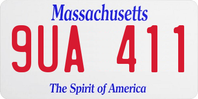 MA license plate 9UA411