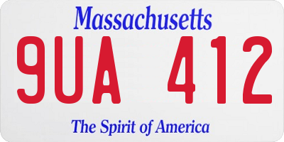 MA license plate 9UA412