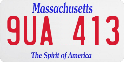 MA license plate 9UA413