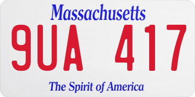 MA license plate 9UA417