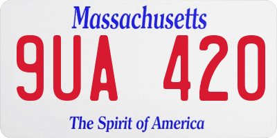 MA license plate 9UA420