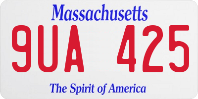 MA license plate 9UA425