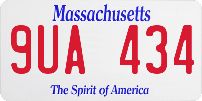 MA license plate 9UA434