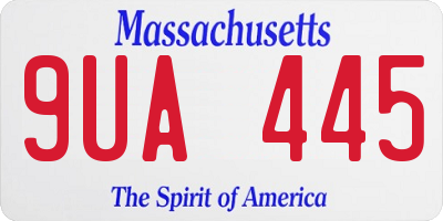 MA license plate 9UA445