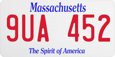 MA license plate 9UA452