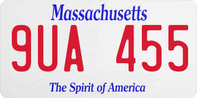 MA license plate 9UA455