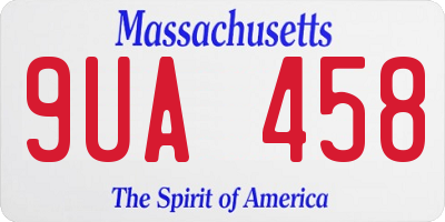 MA license plate 9UA458