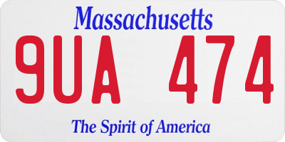 MA license plate 9UA474