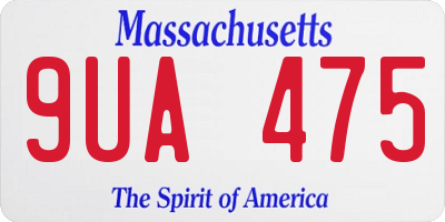 MA license plate 9UA475