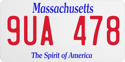 MA license plate 9UA478