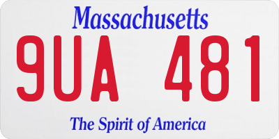 MA license plate 9UA481