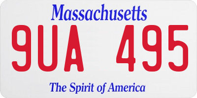 MA license plate 9UA495