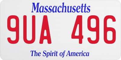 MA license plate 9UA496