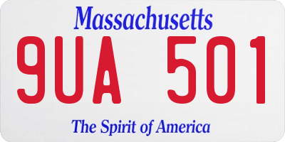 MA license plate 9UA501