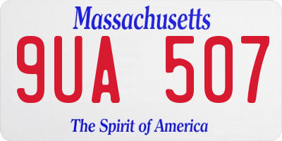MA license plate 9UA507