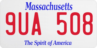 MA license plate 9UA508