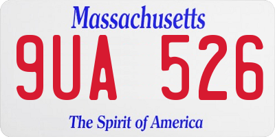 MA license plate 9UA526