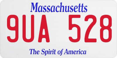 MA license plate 9UA528