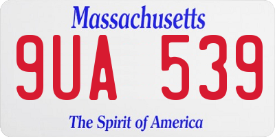 MA license plate 9UA539